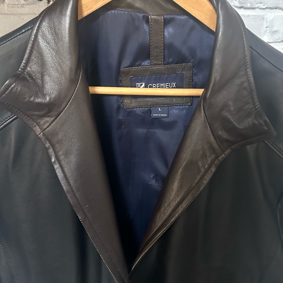 Daniel Cremieux Black/ Dark Brown Leather Jacket - Picture 2 of 13